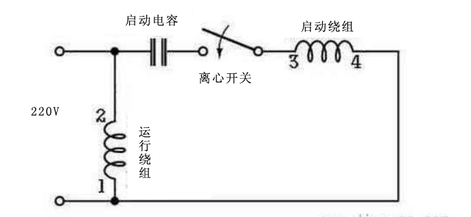 220V单相电机接线图