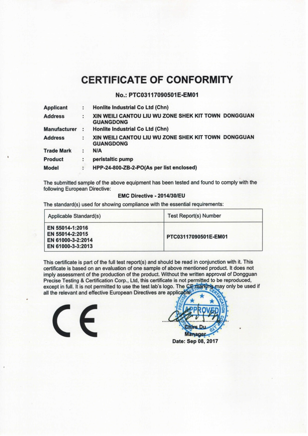 CE Certificate
